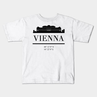 VIENNA AUSTRIA BLACK SILHOUETTE SKYLINE ART Kids T-Shirt